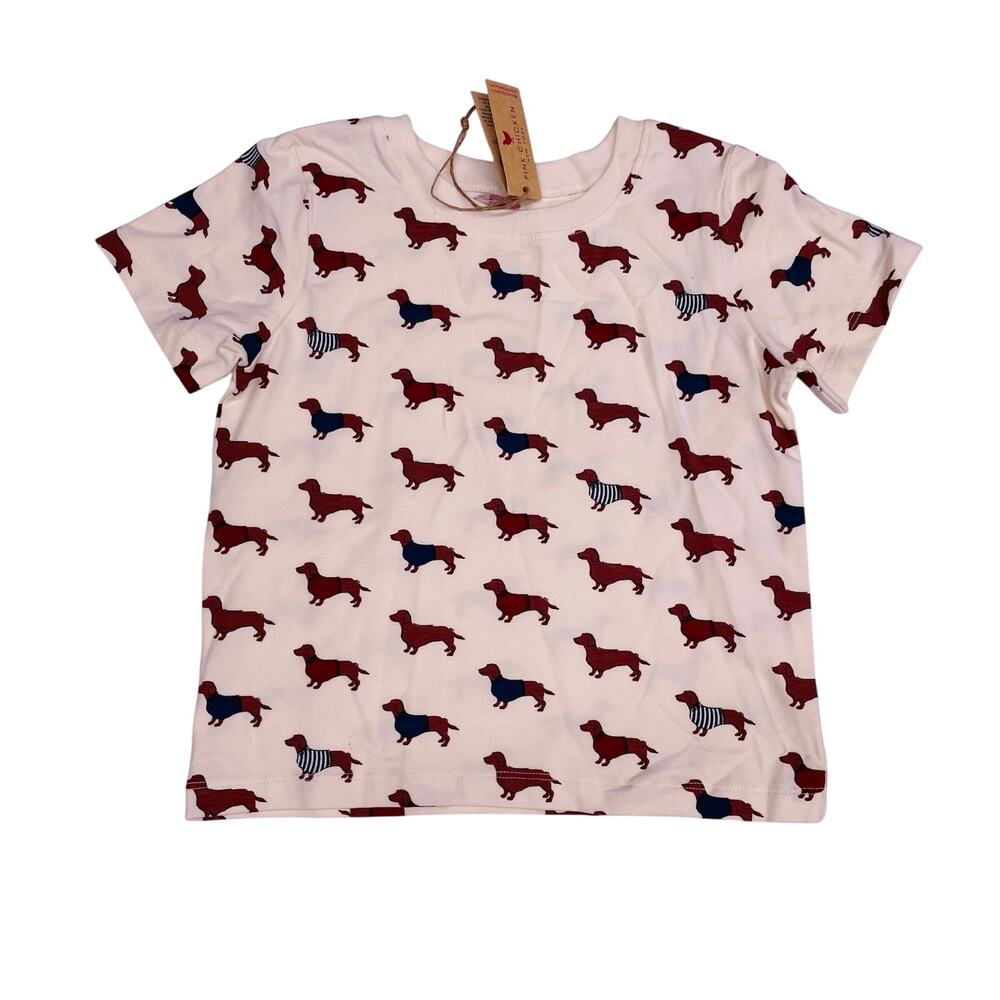 NWT Pink Chicken 4Y Sweater Dog Organic Tee
